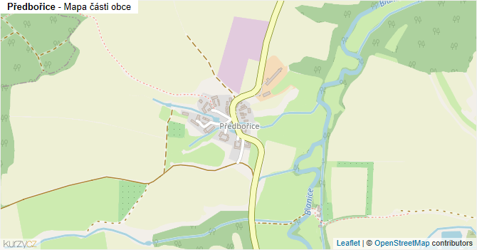 Předbořice - mapa části obce
