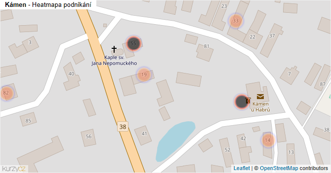 Kámen - mapa podnikání