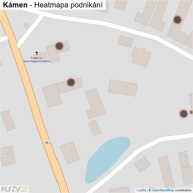 Mapa Kámen - Firmy v obci.