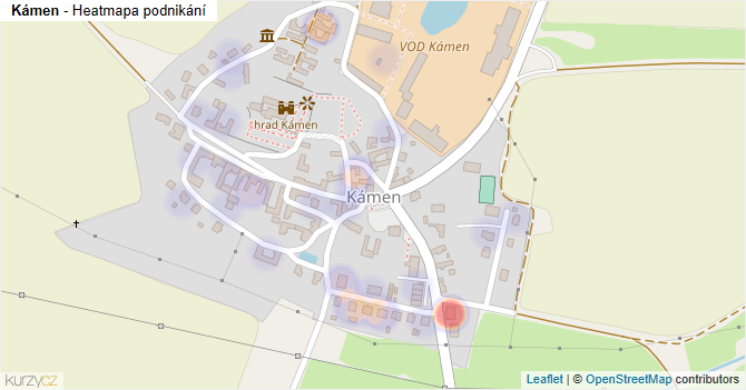 Kámen - mapa podnikání