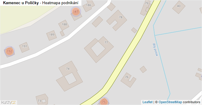 Kamenec u Poličky - mapa podnikání