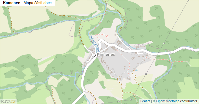 Kamenec - mapa části obce