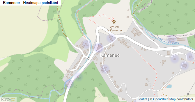 Kamenec - mapa podnikání