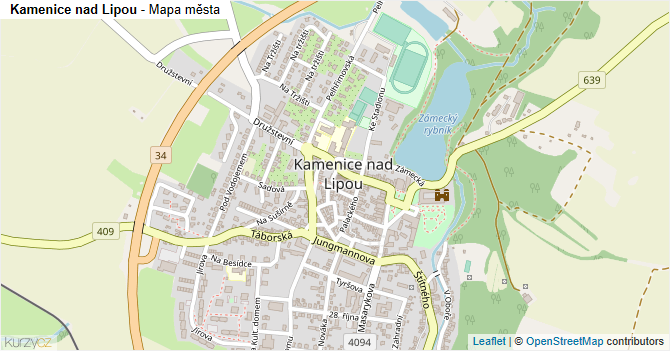 Kamenice nad Lipou - mapa města