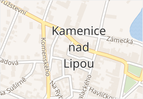Kamenice nad Lipou v obci Kamenice nad Lipou - mapa části obce