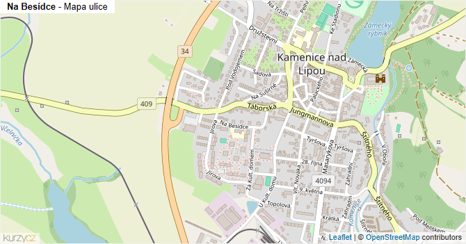 Na Besídce - mapa ulice