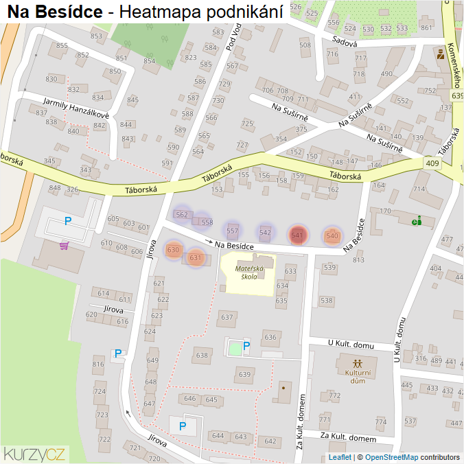 Mapa Na Besídce - Firmy v ulici.