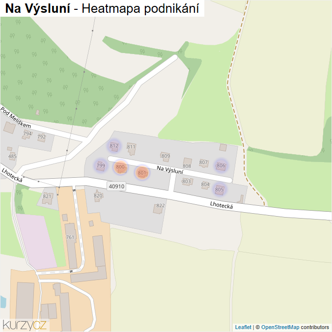 Mapa Na Výsluní - Firmy v ulici.
