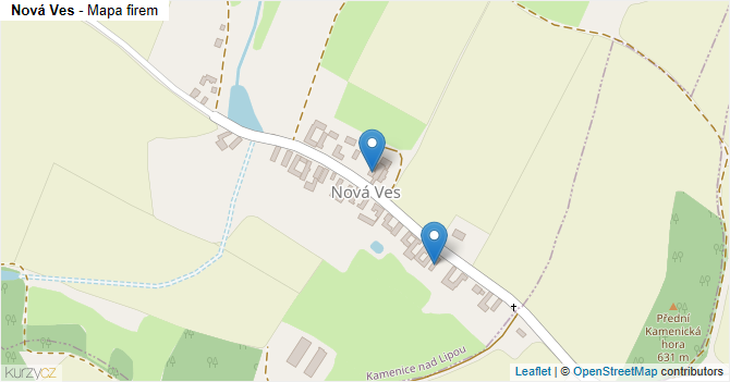 Nová Ves - mapa firem