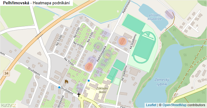 Pelhřimovská - mapa podnikání