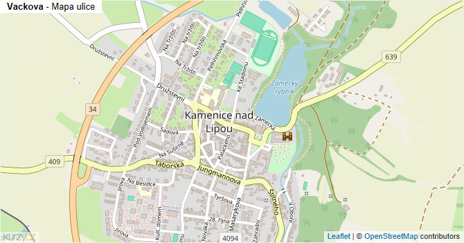 Vackova - mapa ulice