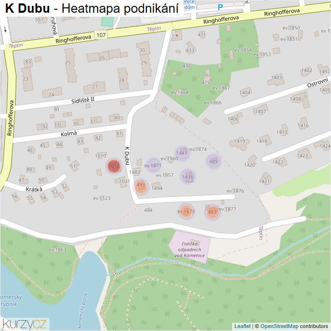 Mapa K Dubu - Firmy v ulici.