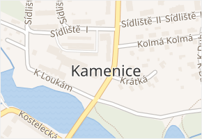 Kamenice v obci Kamenice - mapa části obce