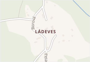 Ládeves v obci Kamenice - mapa části obce