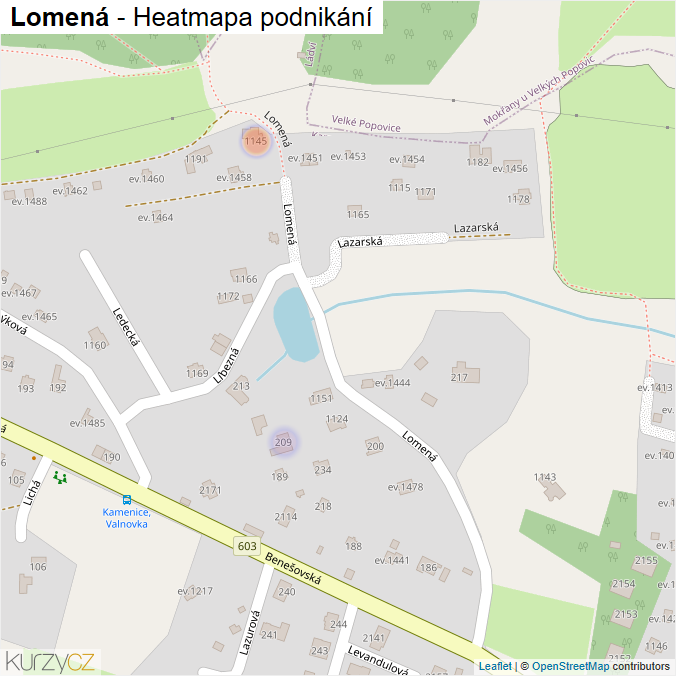 Mapa Lomená - Firmy v ulici.