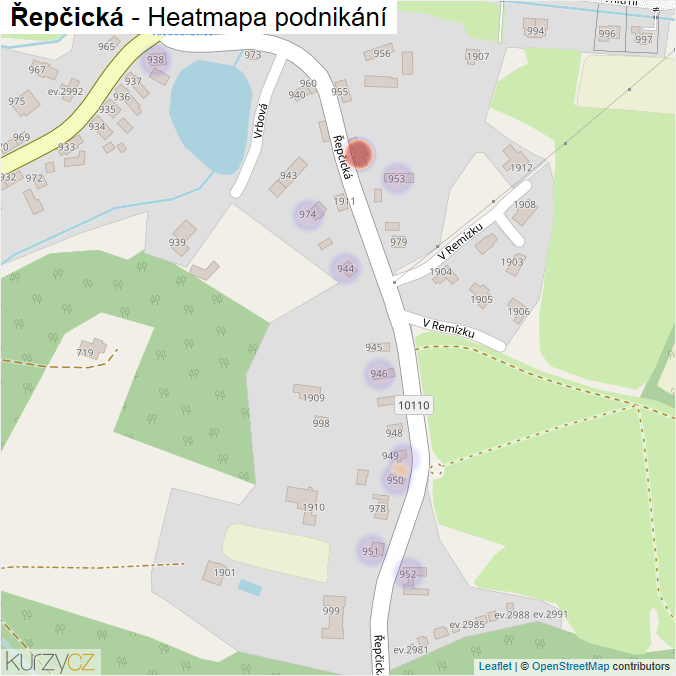Mapa Řepčická - Firmy v ulici.