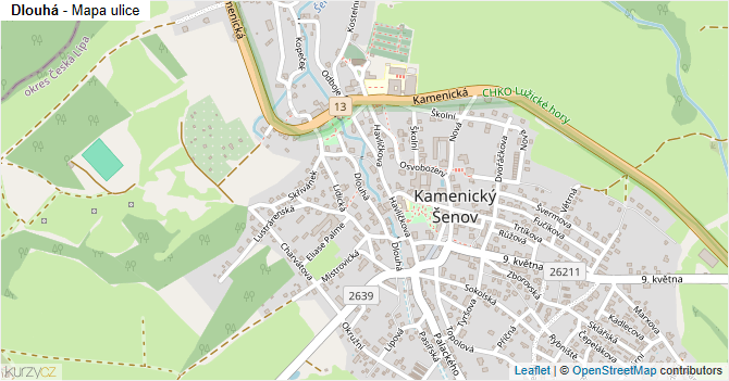 Dlouhá - mapa ulice