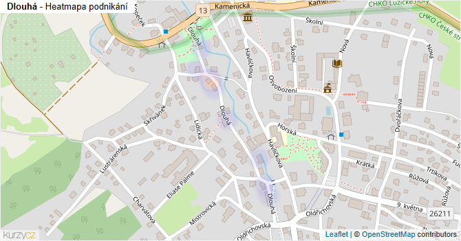 Dlouhá - mapa podnikání