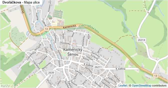 Dvořáčkova - mapa ulice