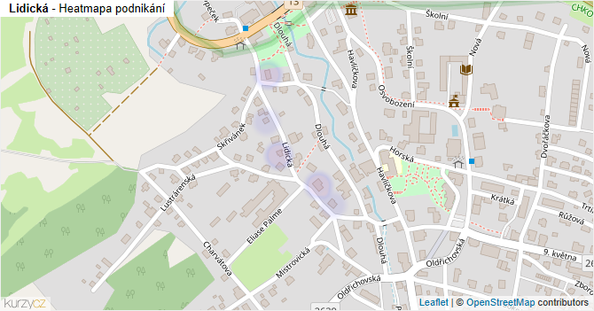 Lidická - mapa podnikání