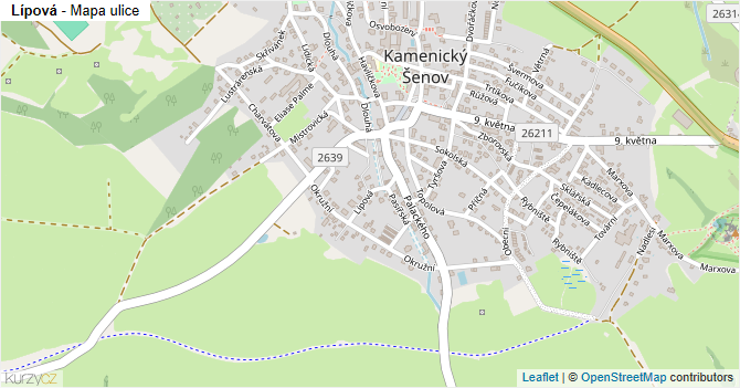 Lípová - mapa ulice