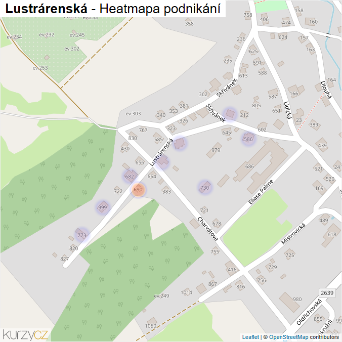 Mapa Lustrárenská - Firmy v ulici.