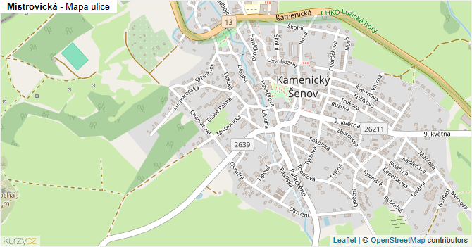 Mistrovická - mapa ulice