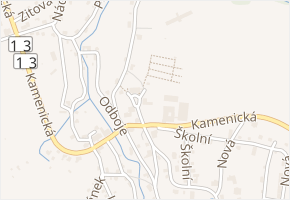 nám. Míru v obci Kamenický Šenov - mapa ulice