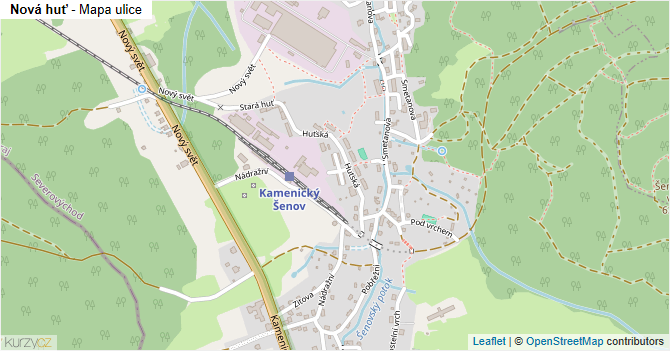 Nová huť - mapa ulice