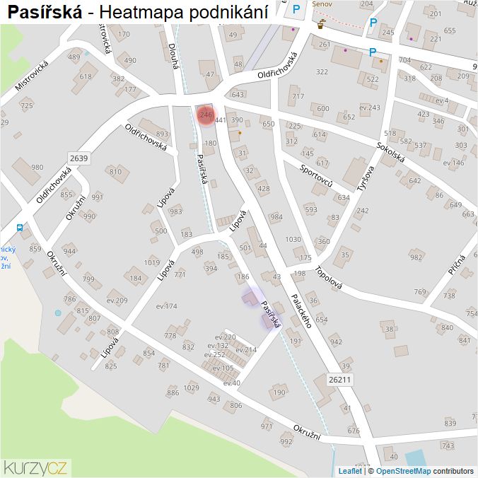 Mapa Pasířská - Firmy v ulici.