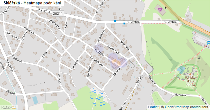 Sklářská - mapa podnikání