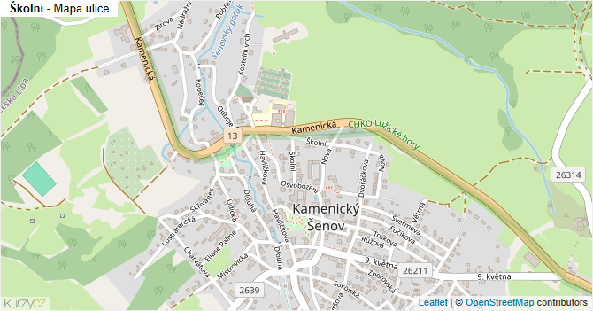 Školní - mapa ulice