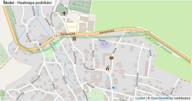 Školní - mapa podnikání