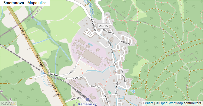 Smetanova - mapa ulice