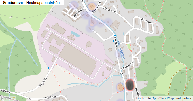 Smetanova - mapa podnikání
