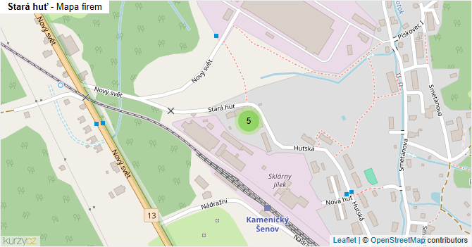 Stará huť - mapa firem