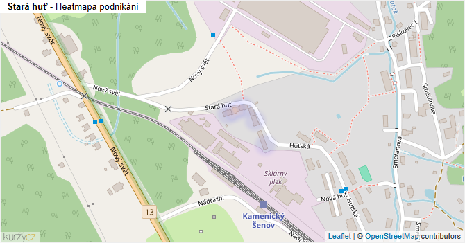 Stará huť - mapa podnikání