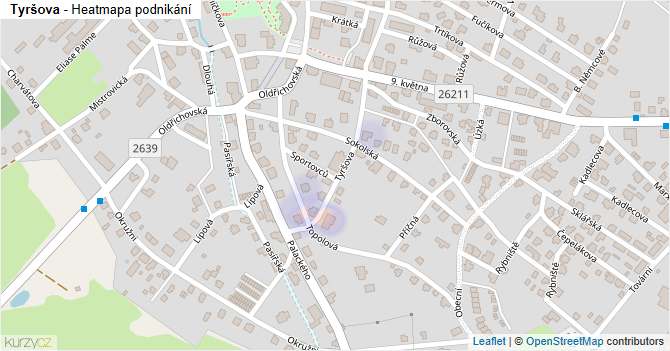 Tyršova - mapa podnikání