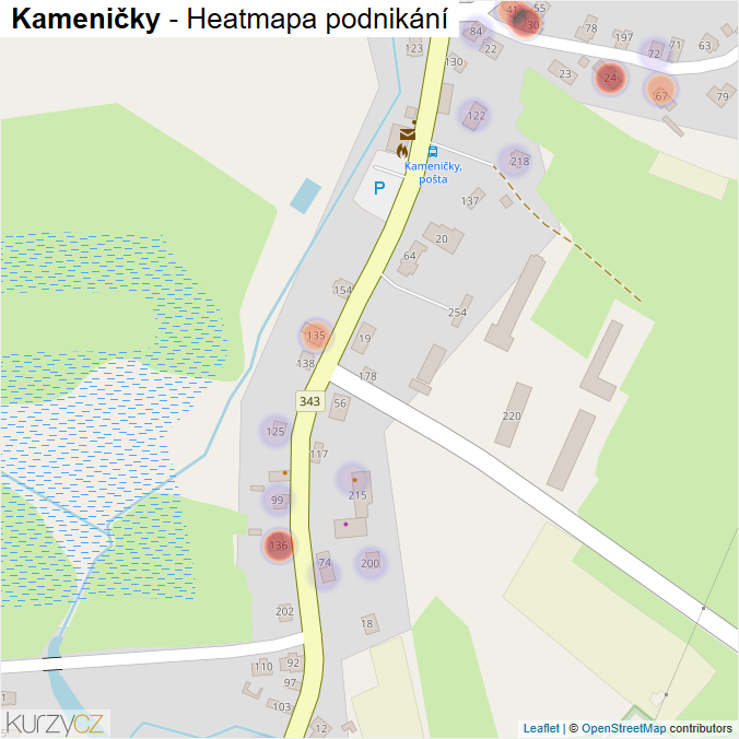 Mapa Kameničky - Firmy v části obce.