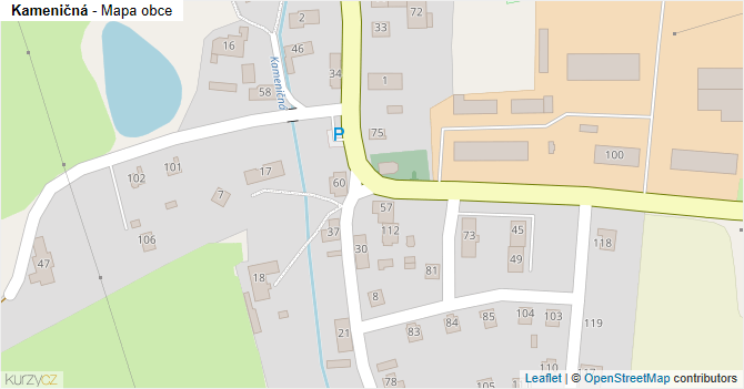 Kameničná - mapa obce