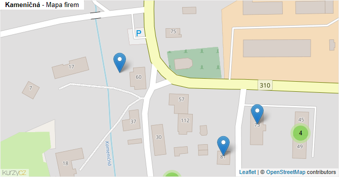 Kameničná - mapa firem