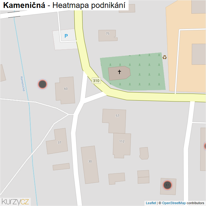 Mapa Kameničná - Firmy v obci.