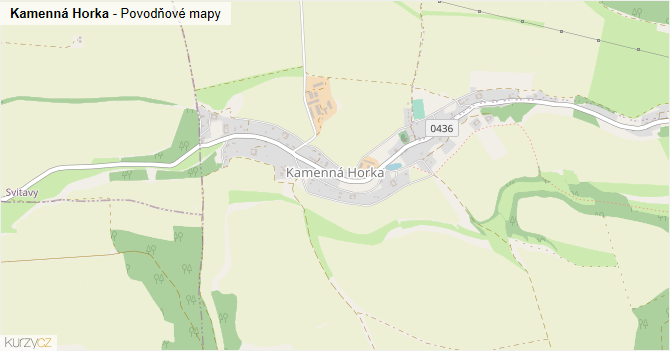 Kamenná Horka - záplavové mapy stoleté vody