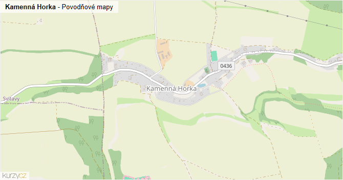 Kamenná Horka - záplavové mapy stoleté vody