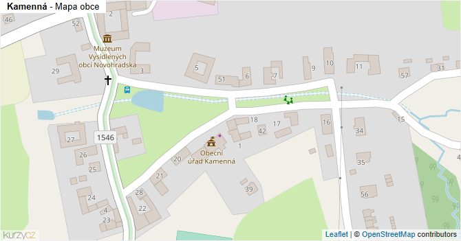 Kamenná - mapa obce