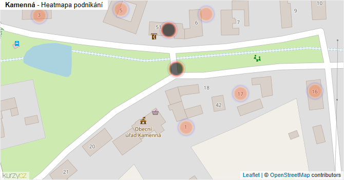 Kamenná - mapa podnikání