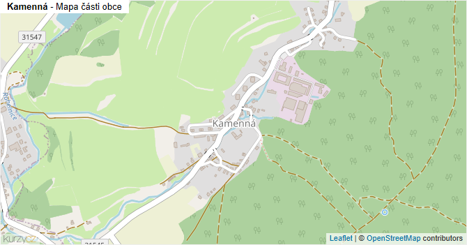 Kamenná - mapa části obce
