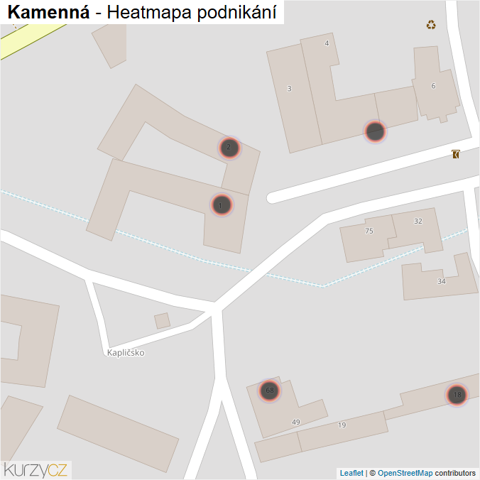 Mapa Kamenná - Firmy v obci.