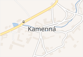 Kamenná v obci Kamenná - mapa části obce
