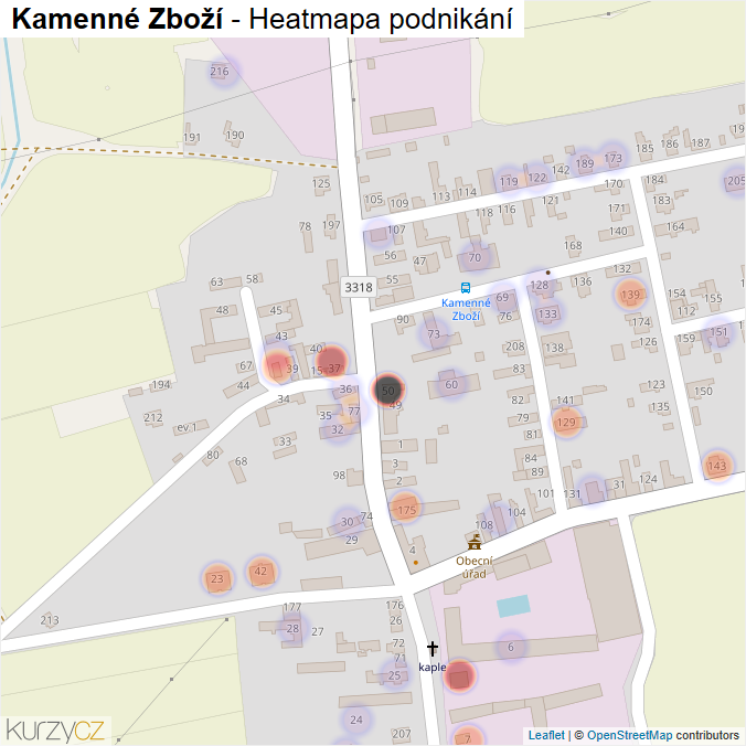 Mapa Kamenné Zboží - Firmy v části obce.